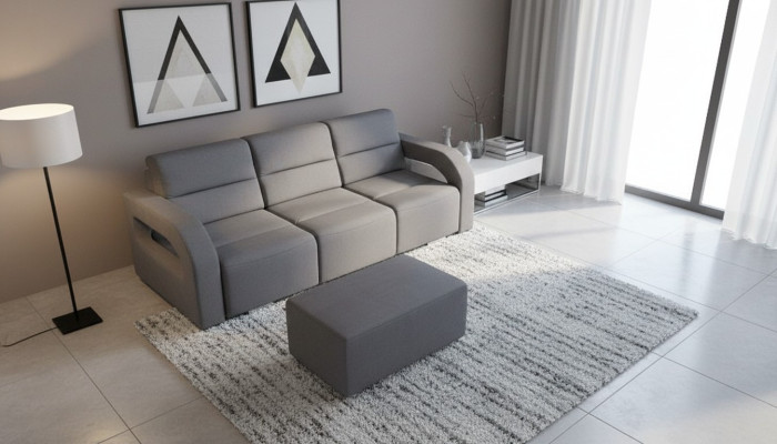 Schlafsofa Klappcouch 3-Sitzer Schlaffunktion + Bettkasten Couch Sofa Klappsofa