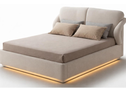 Stilvolles beiges Bett weiches Bett Designer-Bett Schlafzimmermöbel