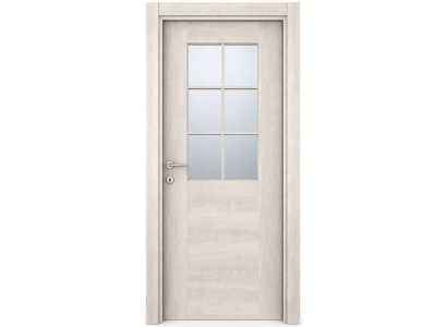 Beigefarbene Zimmertür aus Holz kratzfeste Tür moderne Tür mit Glas