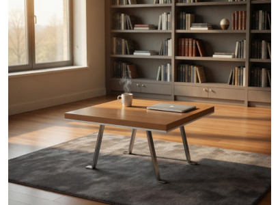 Stilvoller Couchtisch Holz Metall minimalistisch modern