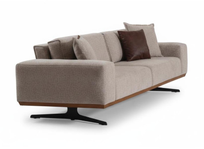 3-Sitzer-Sofa Modernen Stil Beige Farbe Holzgestell Elegantes Design