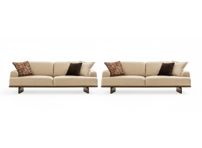 Wohnzimmer Set Moderner Stil Beige Farbe Weiche Polsterung Holzrahmen