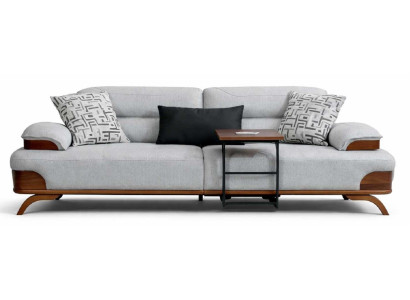3-Sitzer sofa Textilien Grau Kissen Modern Einbautisch Komfortabel Neu