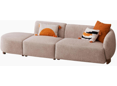 Beiges 4-Sitzer-Sofa großes Stoffsofa modernes Sofa Designermöbel