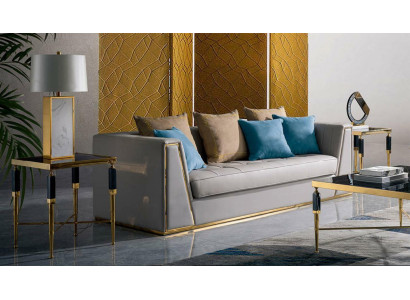 Beistelltisch aus Nappaleder und Holz in modernem Design