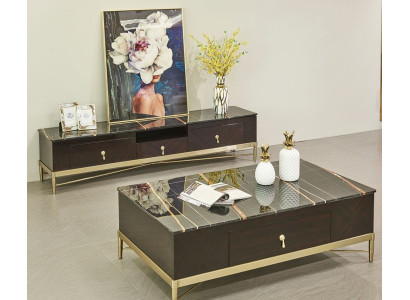 Anrichte Low Board Side Schrank Wohn Zimmer Sideboard Couchtisch 2tlg. Set Neu