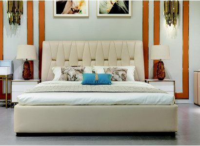 Bett Polster Design Luxus Metall Doppel Hotel Betten Ehe Schlaf Zimmer Textil