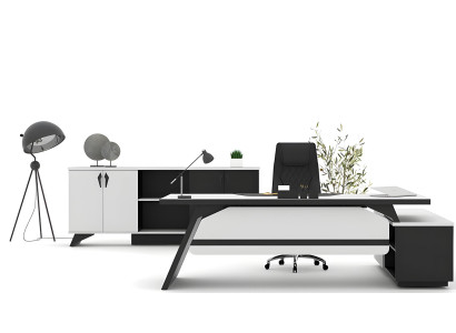 Arbeitszimmer Set Schreibtisch L-form Couchtisch Büroschrank Büromöbel