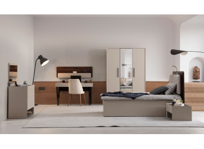 Beige Schlafzimmer Möbel Edles Bett Holz Nachttische Schminktisch