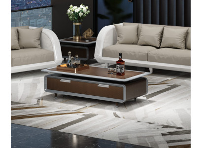 Stilvoller Couchtisch aus Holz in elegantem Braunton