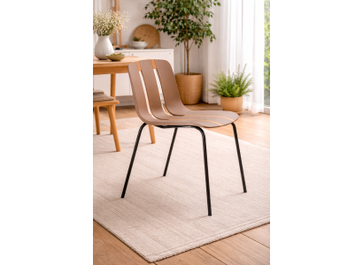 Beiger Esszimmer Streifenstuhl Elegantes Metallgestell Edler Stuhl