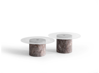 Stilvoller Couchtisch Set Designer Holztische Transparente Platte